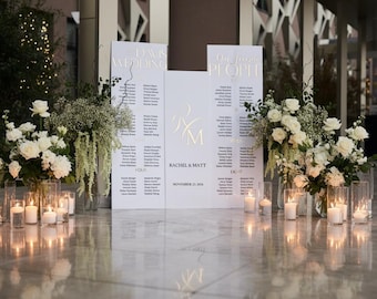 3D Last Name Sign | 3D Gold Mirror | Personalized Mirror Seating Chart | Guest List Chart |  Acrylic Seat Chart | Assigned Seating