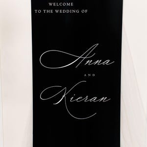 Black Acrylic Wedding Welcome Sign-Personalized Wedding Signage-Wedding Decor-Party Decor-Custum Wedding Sign