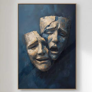 Theatre Masks Painting, Comedy and Tragedy Wall Art