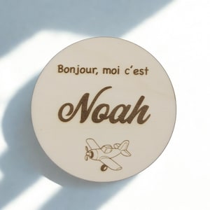 Carte naissance prénom et avion – idée cadeau anniversaire bébé et naissance