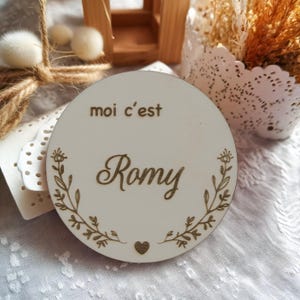 Carte naissance prénom et fleurs – pour annoncer la naissance ou shooting photo idée cadeau bébé livraison gratuite