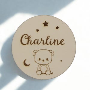 Carte naissance prénom petit ours – Décoration chambre bébé – Cadeau naissance doux et poétique livraison gratuite