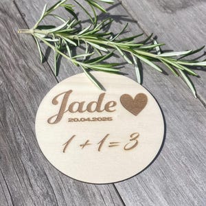 Carte naissance personnalisée "1+1=3"  Annonce naissance avec prénom & date gravés