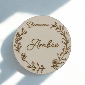 Carte annonce naissance prénom et fleurs – annonce bébé ou séance photo idée cadeau jeunes parente