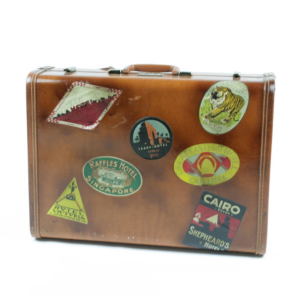 Vintage Antique Hard Case Luggage Travel Stickers Royal Traveller RESERVED For YMajor