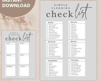 Planejador de limpeza para TDAH: tabela de tarefas semanais e mensais editável (download digital)