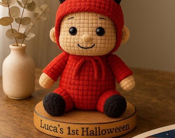 Custom Lookalike Crochet Doll, First Halloween Keepsake Gift Personalized Amigurumi Baby Keepsake Gift