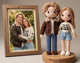 Couple Portrait Doll, Custom Couple Doll, Personalized Lookalike Doll, Anniversary Gift for Couple, Handmade Memorial Keepsake, Wedding Gift