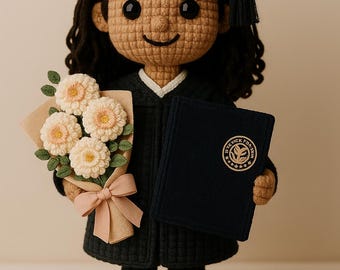 Lalka szydełkowa z imitacją sobowtóra – ręcznie robiona para amigurumi, spersonalizowany prezent dla małej mnie, pamiątka z okazji ukończenia szkoły lub baby shower