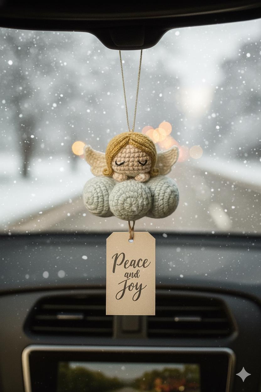Crochet Angel Car Mirror Charm - Etsy