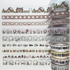 TheCoffeeMonsterzCo TCMC Washi Tape Samples - Cottage Core 2023 Subscription, Wonder Pens Collab 2.0, Floral Forest, Working Time | Set A