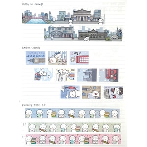 TheCoffeeMonsterzCo Washi Tape Samples - Chicago, London Stamps, Planning Time