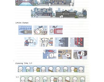 TheCoffeeMonsterzCo Washi Tape Beispiele - Chicago, London Briefmarken, Planungszeit