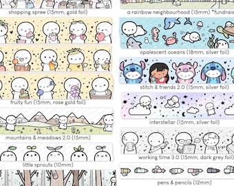 Muestras de cinta washi de TheCoffeeMonsterzCo - Reserva de junio de 2024 / TCMC