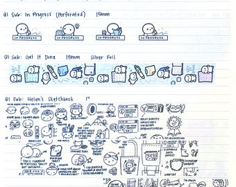 TheCoffeeMonsterzCo Washi Tape Samples: 2025 Q1 Subscription | TCMC