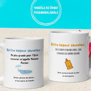 Funny lifeguard lifeguard job mug - Personalized gift with first name - Funny quote mug model of your choice - Fun gift idea