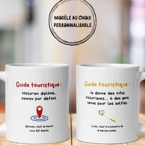 Customizable tourist guide mug with first name - Humorous end-of-season gift for tour guide - Funny tourism profession mug
