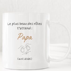 Personlig graviditetsmugg - Present till blivande pappa, mormor, morfar, moster, farbror - Keramisk mugg i valfri färg med ett uppskattat namn och datum