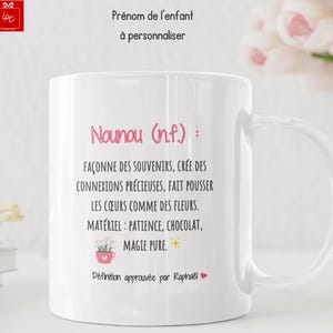Personalized nanny mug - Thank you nanny gift - Childminder gift idea - Original definition ceramic mug with child&#39;s first name