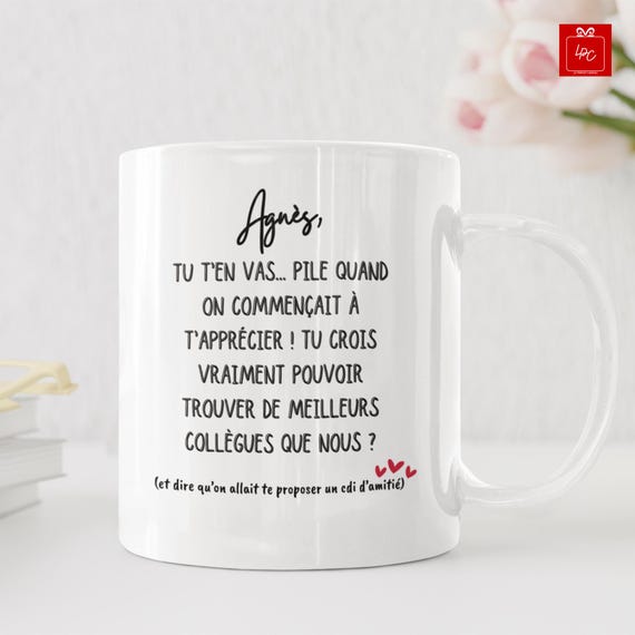 Mug Personnalisable Tasse Humour Personnalisée Pas Touche ! Cupdarling - Cadeau Bureau Collègue Homme/femme, 330ml Céramique Mug Humoristique Collègue