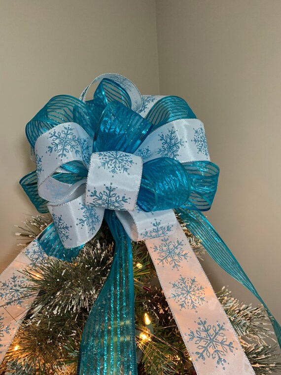 Sparkly Star and Snowflake Ribbon Bow