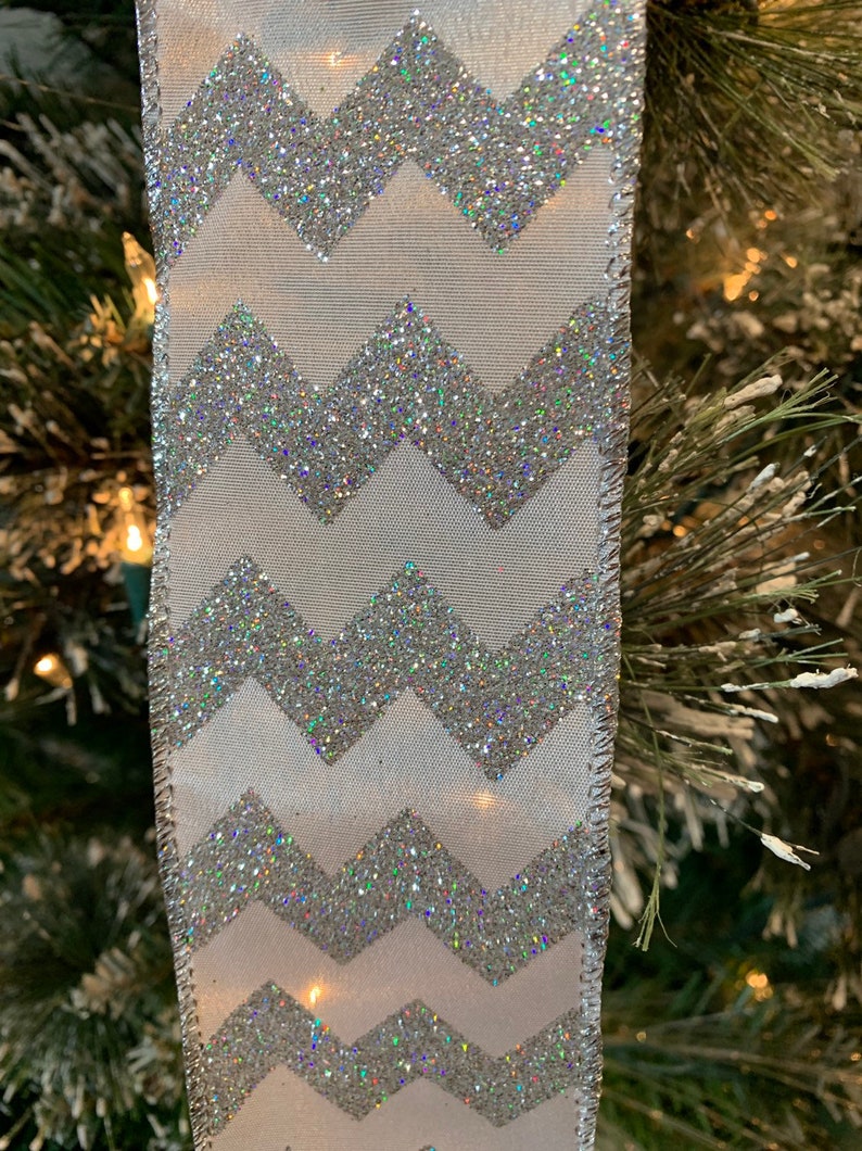 Large Christmas Tree Topper Bow Lime Green Mesh Ribbon Paired Etsy