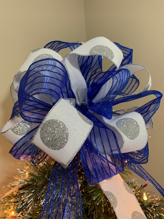 Blue And Silver Christmas Tree Topper