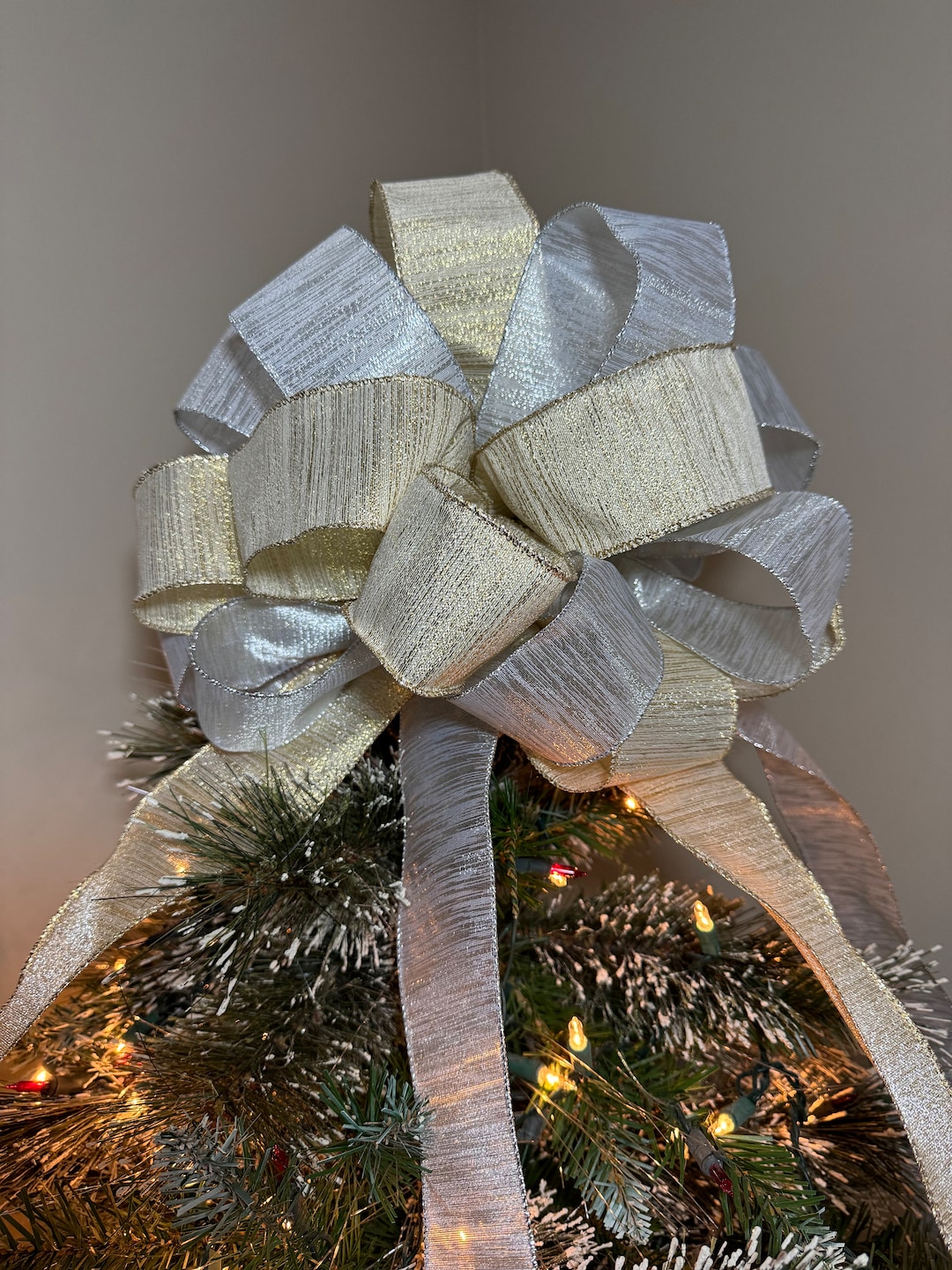 Threading With Ribbon Large Ivory With Gold Threading and White With Silver Threading Ribbon ...