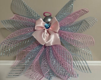 Easter Angel, Baby girl or boy Guardian Angel , tree topper, Get well soon, Angel pink and light blue