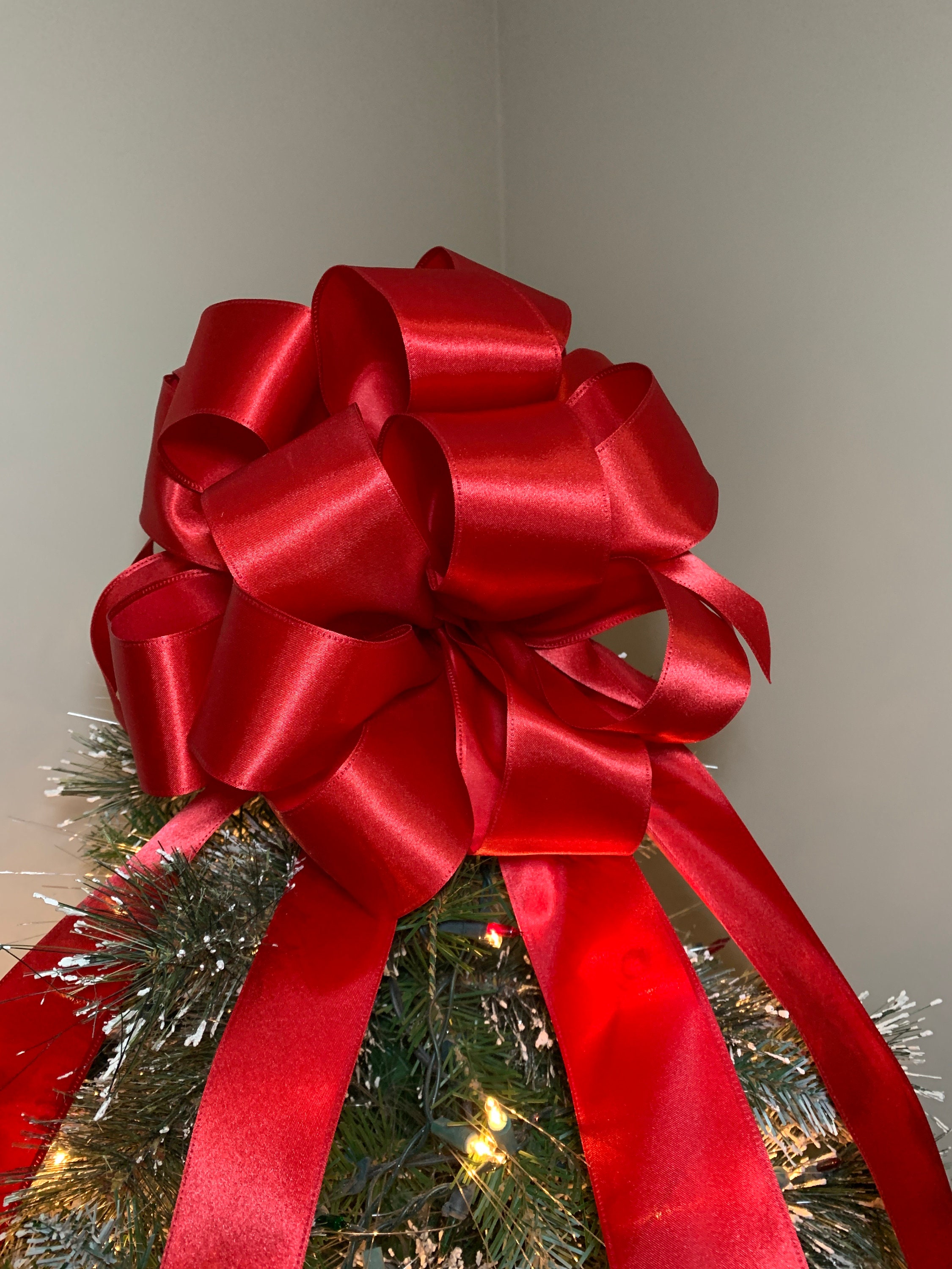 48 Pièces Arc De Noël Ruban Rouge Noeud Pour Sapin De Noël, Guirlande De Noël, Décoration De