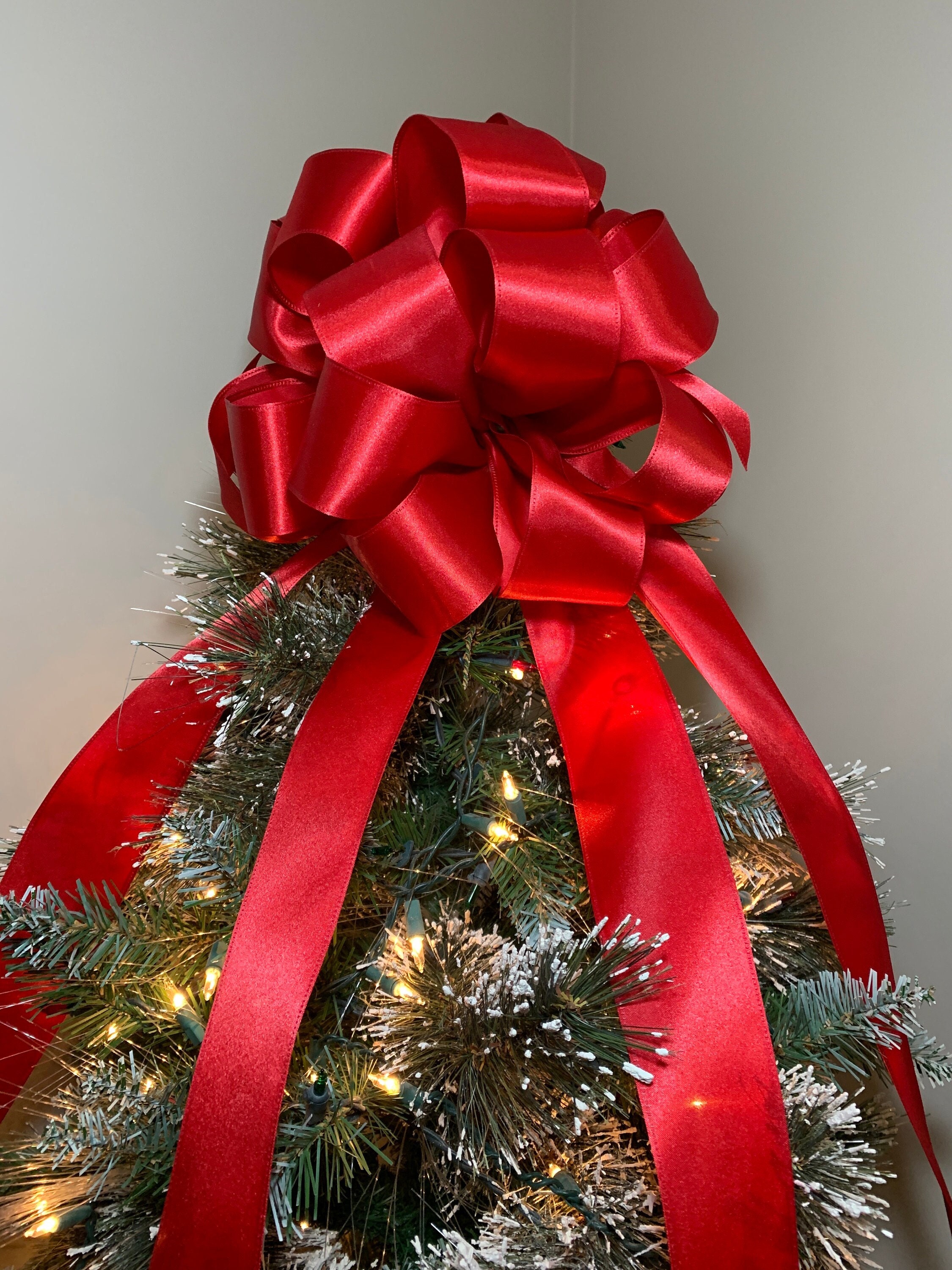 For Grands Nœuds De Noël En Ruban - Décorations De Sapin De Noël - Décoration De Noël Pour La Maison, Le Jardin, La Fête (bordeaux