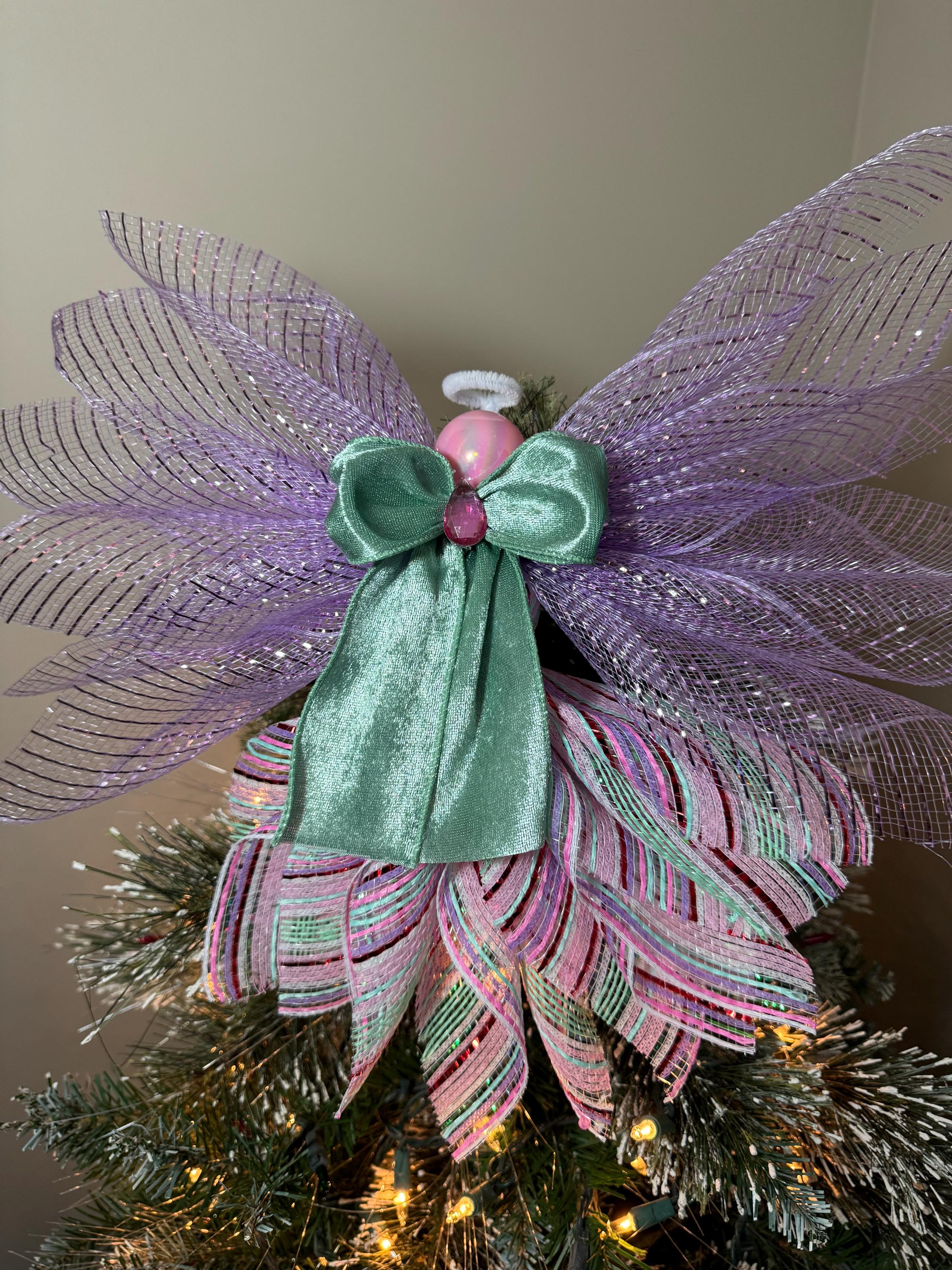 princess polly baby blue dress 16" Fabric With Lace Black Angel Tree Topper - Bed Bath & Beyond