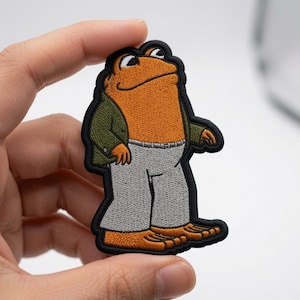 Geborduurde patch kikker vrienden, schattig paddenpaar opstrijkbare appliqué, grappige dierenpatch voor jas tas vest hoed