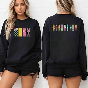 Anime Gift For Her, Anime Embroidered Hoodie/ Sweater, Anime Embroidered Sweatshirt, Embroidery Sweatshirt, Embroidered Anime Shirt ESS348.B