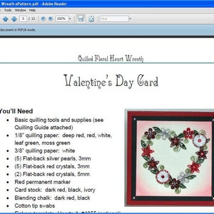 Tutorial Quilled Floral Heart Wreath Pattern image 3