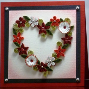 Tutorial Quilled Floral Heart Wreath Pattern image 1