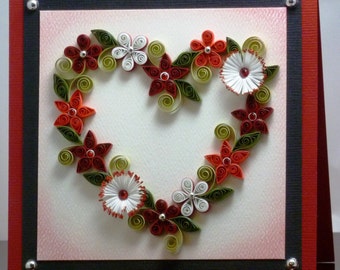 Tutorial -- Quilled Floral Heart Wreath Pattern