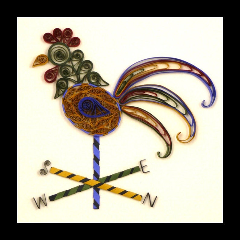 Tutorial Quilled Rooster Weathervane Folk Art Pattern Etsy