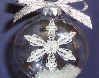 Tutorial -- Quilled Snowflake Inside Glass Ornament Pattern