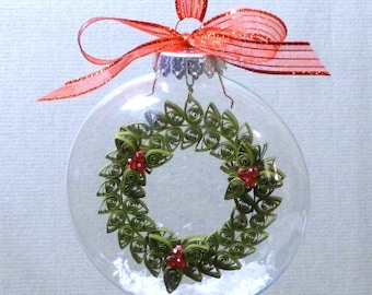 Tutorial -- Quilled Wreath Inside Glass Ornament Pattern