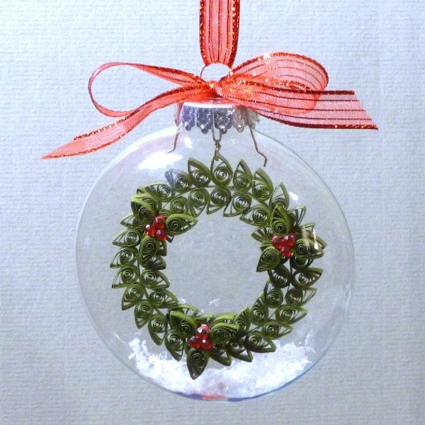 Tutorial -- Quilled Wreath Inside Glass Ornament Pattern