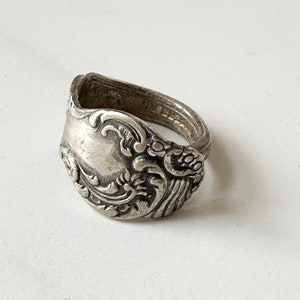 Vintage Spoon Silver Ring / size 8 (adjustable)