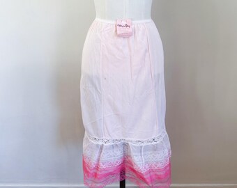 Vintage 1960s Pink Half Slip / Slip Skirt // XS