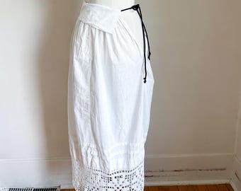 Antique Edwardian Crochet Slip Skirt  / 20" circumference