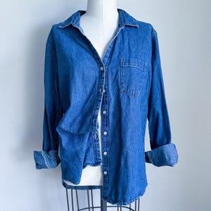Vintage 1990s Denim Button Up Shirt / S