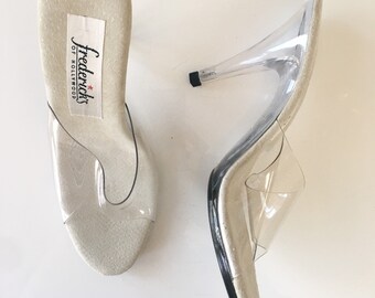 tan clear heels