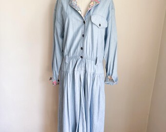 Robe en jean vintage années 80 / L