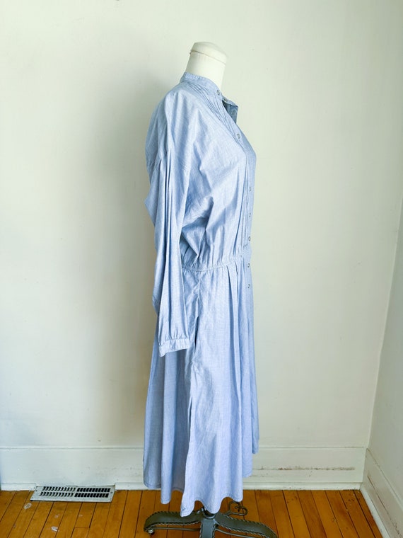 Vintage 1980s Chambray Shirt Dress / M - image 5