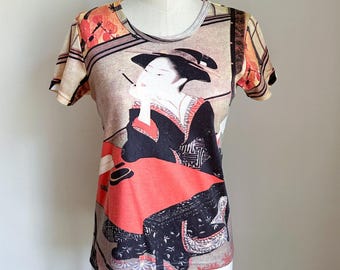 Vintage Y2K Geisha Graphic Tee / XS-S