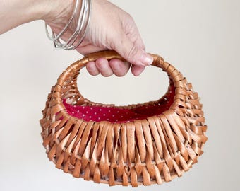 Vintage Small Woven Basket Bag